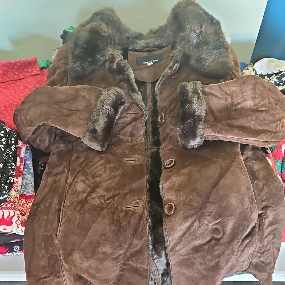 Jones New York Chocolate Teddy Jacket